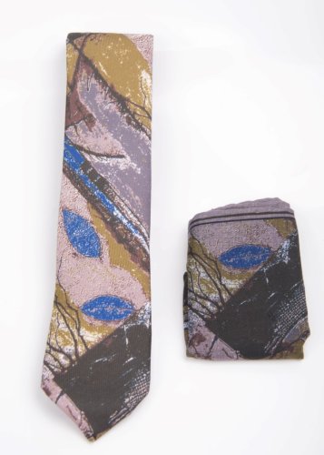 Cravata multicolora cu batista - CV158