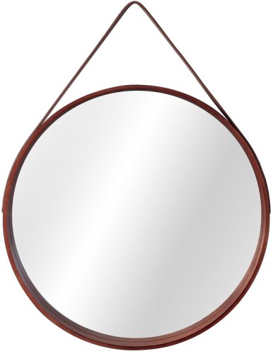 Oglinda rotunda cu rama din lemn LOFT D.Brown 50 cm