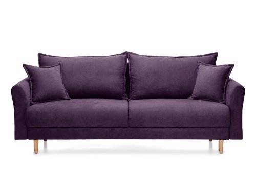 Canapea Extensibilă 3 locuri JULIET, cu ladă de depozitare, 215x88x95 cm - Violet