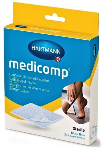Hartmann Medicomp comprese sterile din material netesut 10cm/10cm - 5 bucati