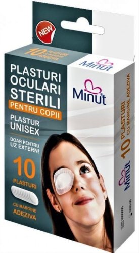 Minut plasturi oculari sterili pentru copii - 10 bucati