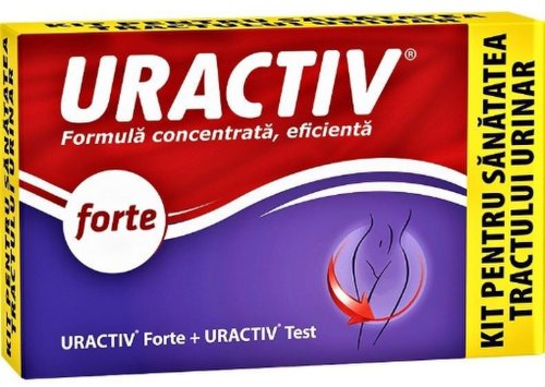 Uractiv forte - 10 capsule (pachet promo + uractiv test pentru infectii urinare) fiterman pharma