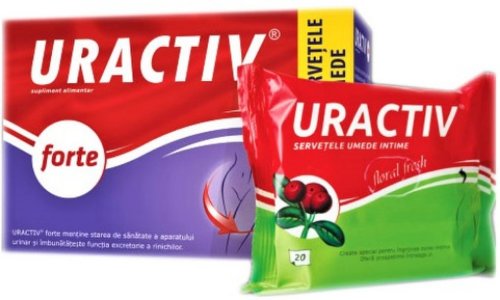 Uractiv forte - 10 capsule + servetele umede (pachet promo) fiterman pharma
