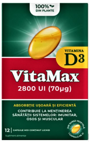 Vitamax Vitamina D3 - 12 capsule moi