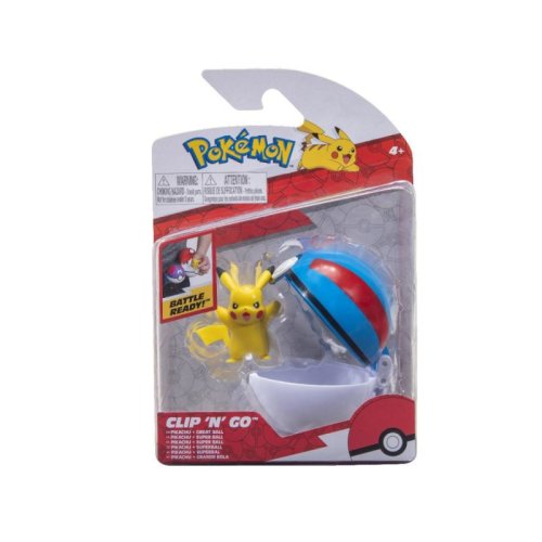 Figurina Clip' N' Go Pokemon, model Pikachu #9 si Great Ball