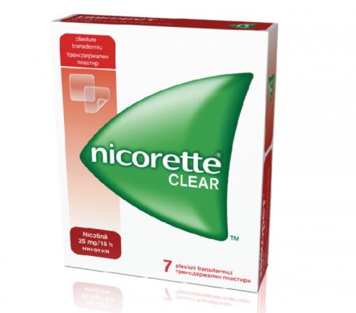 Nicorette plasturi clear 25 mg/16 h x 7 plicuri
