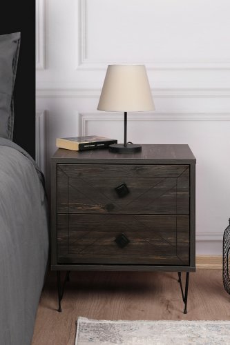 Kalune Design - Noptiera glynn nightstand, alb stejar, 40x55x50 cm