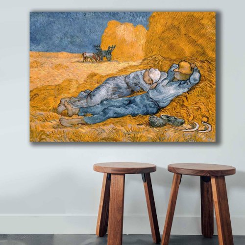 Tablou Canvas Fermier Adormit in Pai, Multicolor, 100 x 70 cm
