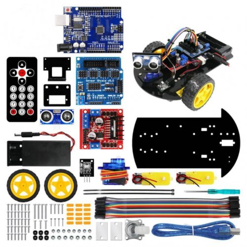 Kit de robot Arduino cu senzor ultrasonic HC-SR04