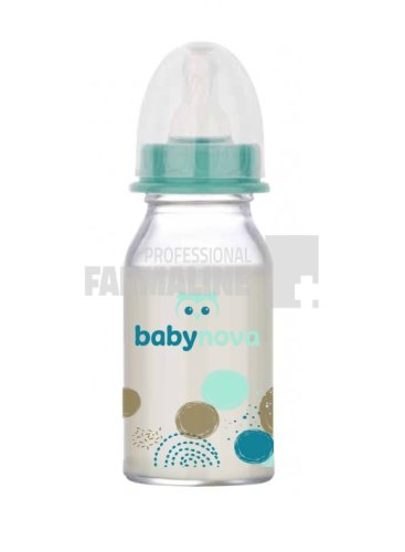 Baby Nova 44606 Biberon sticla decor baiat 0-24 luni 120 ml
