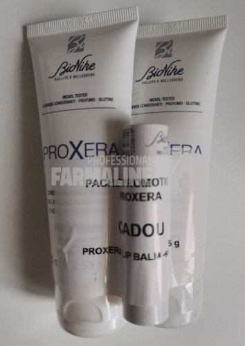 Bionike Pachet Proxera Crema maini piele uscata si foarte uscata 75 ml - 2 bucati + Balsam buze uscate 4.5 g 