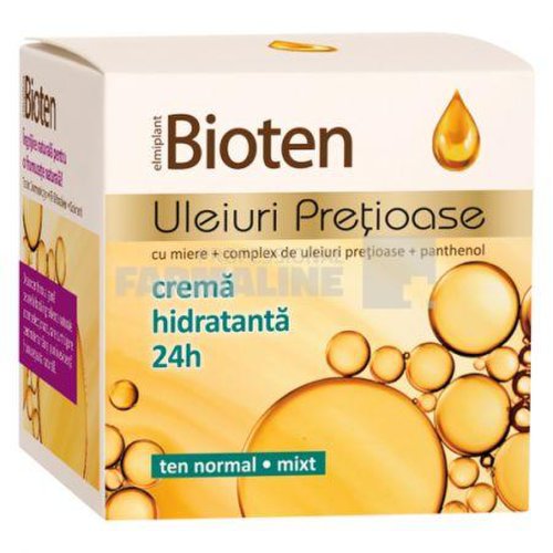 Bioten Uleiuri Pretioase Crema hidratanta 24H cu miere + complex de uleiuri pretioase + panthenol ten normal/mixt 50 ml