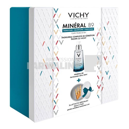 Vichy Pachet Mineral 89 Gel-Booster zilnic cu efect de fortifiere si reumplere 50 ml + Liftactiv Specialist Glyco - C Fiole pentru peeling 2 ml 3 bucati