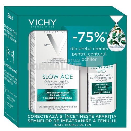 Vichy Slow Age Pachet Fluid SPF 25 50 ml + Crema contur ochi 15 ml 1+1 - 70% din al II lea