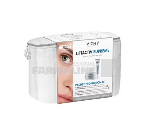 Vichy Trusa Liftactiv Supreme Crema antirid si fermitate ten normal - mixt 50 ml + Vichy Superme Crema corectoare pentru ochi 15 ml
