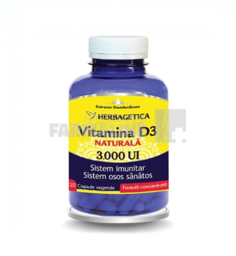 Vitamina D3 Naturala 3000 UI 120 capsule