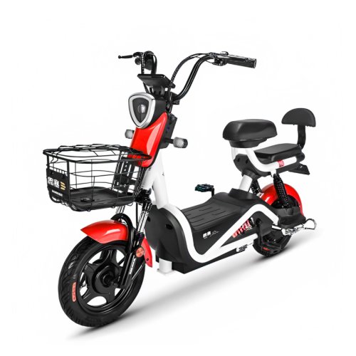 Moped electric, motor DC electric, model G60, putere 240W, baterie 48V 20Ah plumb acid Roșu