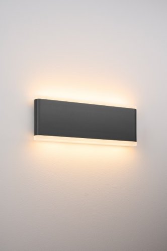 Aplica LED de perete 20W NAOS Large SCHRACK iluminare sus/jos antracit lumina calda IP54