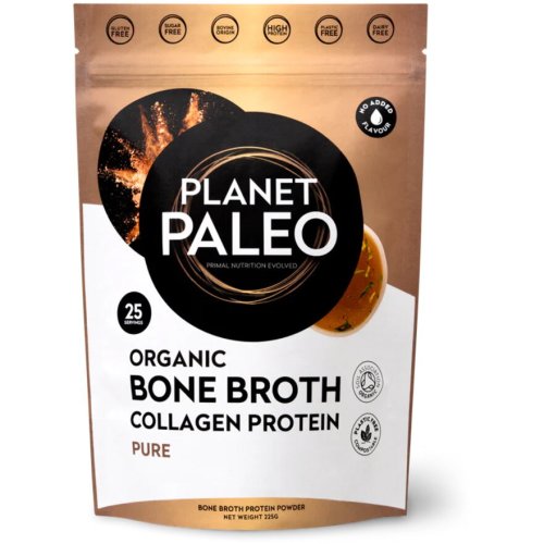 Organic bone broth proteina de colagen organic din supa de oase 225 grame (25 portii), planet paleo