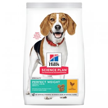 Hill's Science Plan - Pachet 2 x hill's sp canine adult perfect weight medium pui, 12 kg