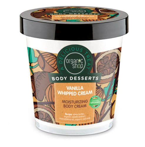 Crema de corp Hidratanta Organic Shop Body Desserts cu frisca de Vanilie, 450 ml