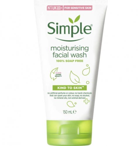 Crema de curatare faciala cu Bisabolol, Pro-Vitamina B5 si Vitamina E, Simple Moisturising Facial Wash, ten sensibil, 150 ml