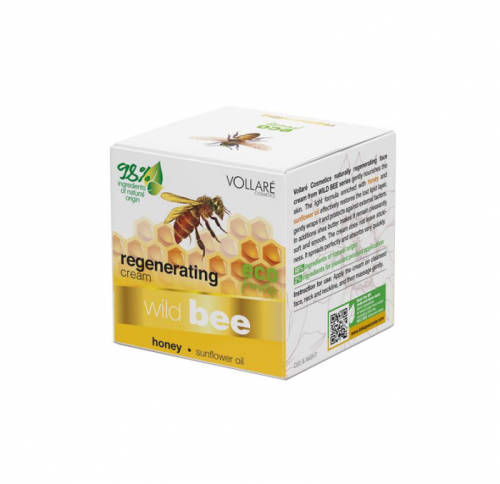 Crema regeneratoare Albina Salbatica 98% Ingrediente Naturale VOLLARE cu unt de shea si miere 50 ml