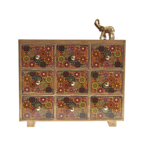 Cutie de bijuterii din lemn design mandala 20 cm