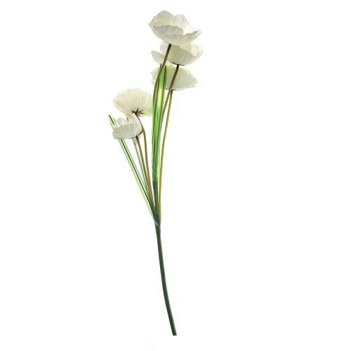 Floare artficiala mac alb 100 cm