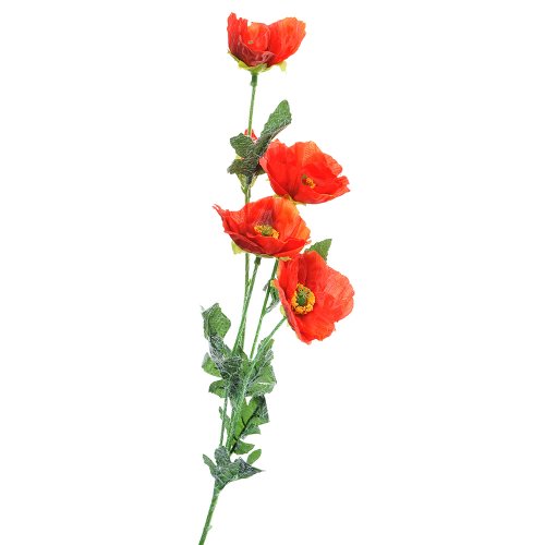 Floare artficiala mac rosu 72 cm