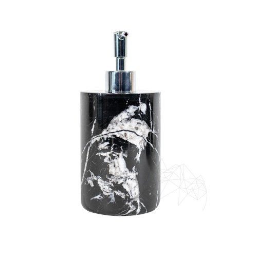 Piatraonline - Dispenser sapun lichid din marmura nero, 19.5 x 8.5 cm