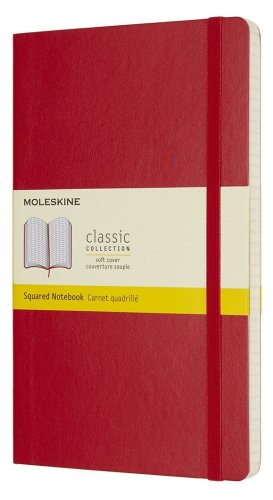 Agenda - classic notebook large squared scarlet red soft cover