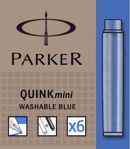 Cartuse mini Quink albastru 6 set