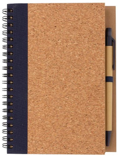Set carnet si pix - Cork spiral notebook with pen blue