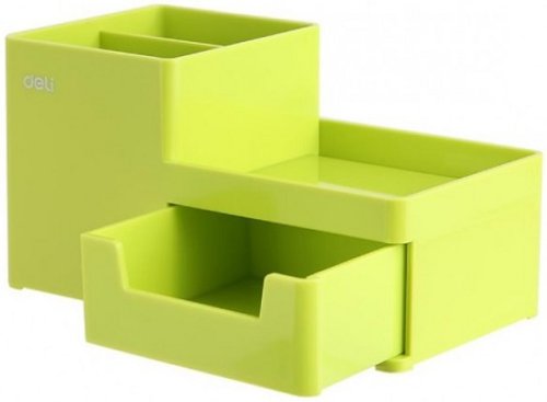 Suport birou 3 compartimente sertar verde