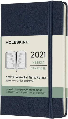 Agenda 2021 - Moleskine 12-Month Weekly Notebook Planner - Sapphire Blue, Hardcover Pocket | Moleskine
