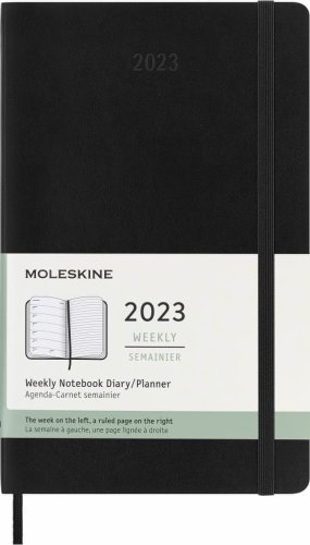 Agenda 2023 - 12-Months Weekly - Large, Soft Cover - Black | Moleskine