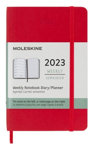 Agenda 2023 - 12-Months Weekly - Pocket, Soft Cover - Scarlet Red | Moleskine