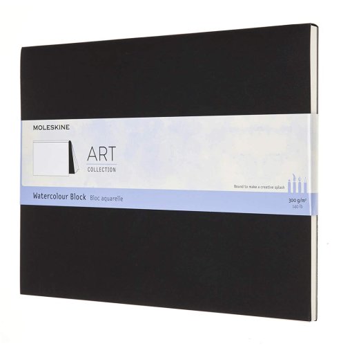 Bloc de desen - Moleskine Art Collection Watercolour Paint - Extra Large, Cardboard Cover, Black | Moleskine