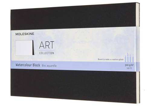 Bloc de desen - Moleskine Art Collection Watercolour Paint - Large, Cardboard Cover, Black | Moleskine