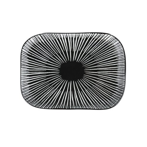 Farfurie - Cosmos Noir Et Blanc Rectangle, 14x10cm (doua modele) | Sema Design