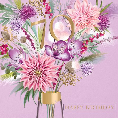 Felicitare - 70th Birthday - Flowers | Ling Design