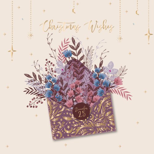 Felicitare - Ruby Solstice - Christmas - Floral Letter | Ling Design