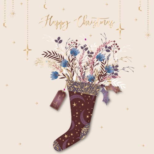 Felicitare - Ruby Solstice - Christmas - Floral Stocking | Ling Design