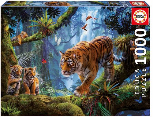 Puzzle 1000 piese - Tigers in the Tree | Educa