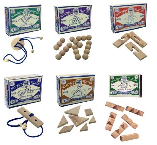 Puzzle Mini - Wooden Matchbox - mai multe modele | House of Marbles