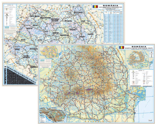 Romania - Harta administrativa/fizica | 