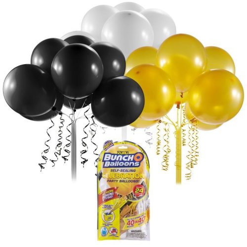 Set 24 baloane de petrecere - Negru, auriu, alb | Zuru