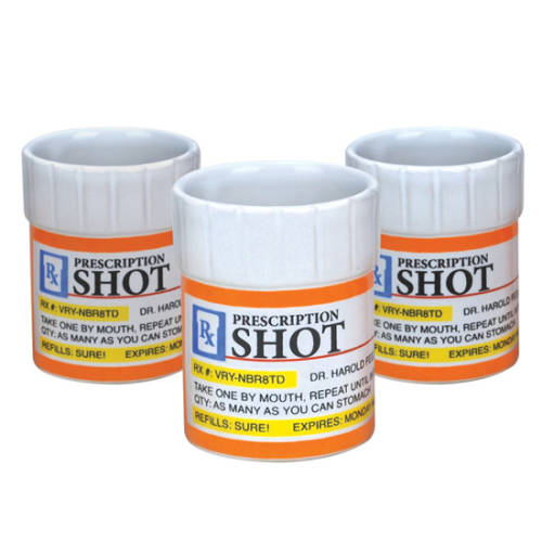 Set 3 pahare pentru shot - Prescription - 60 ml x 3 | BigMouth Inc