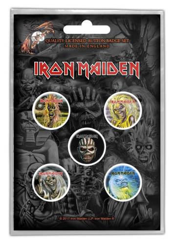 Set 5 insigne - Iron Maiden - The Faces Of Eddie | Rock Off